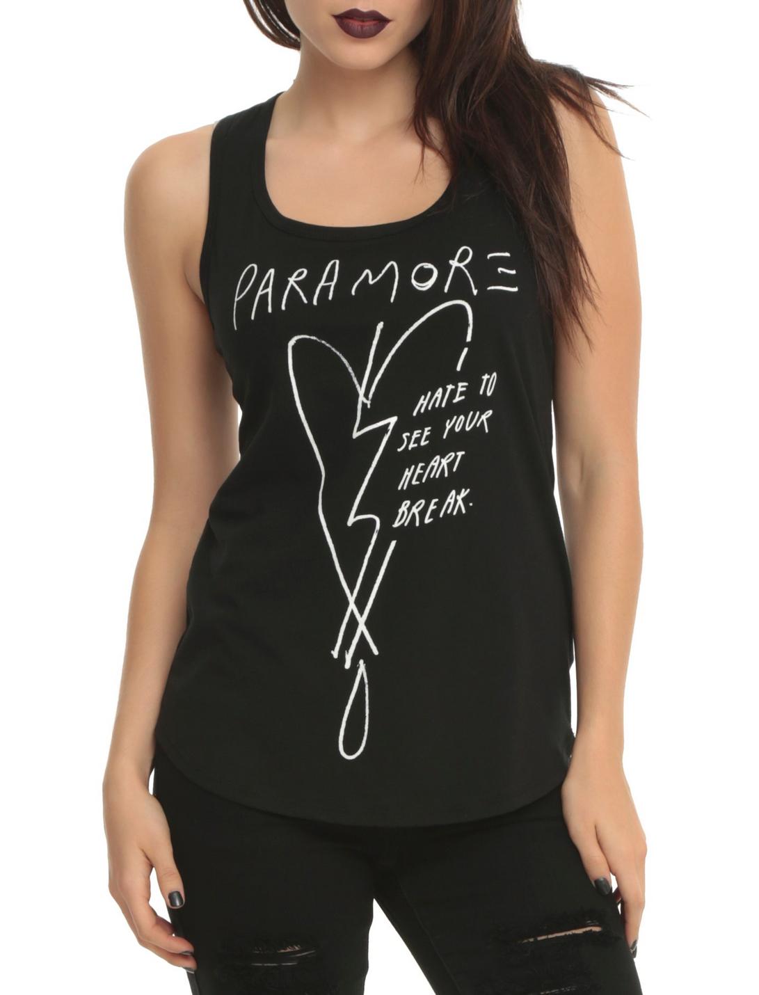 Paramore Hate To See Your Heart Break Girls Tank Top, BLACK, hi-res