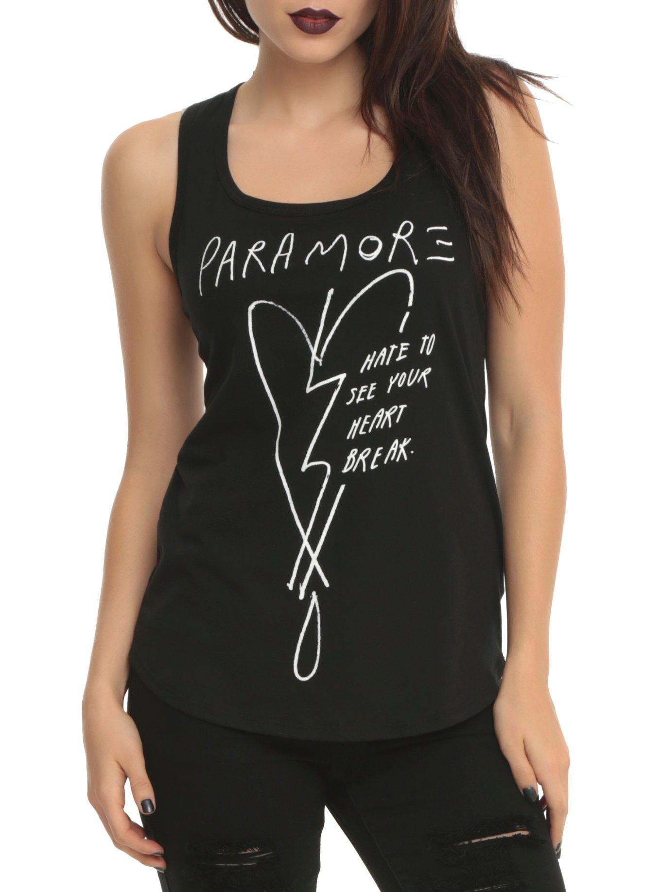 Paramore Hate To See Your Heart Break Girls Tank Top, BLACK, hi-res