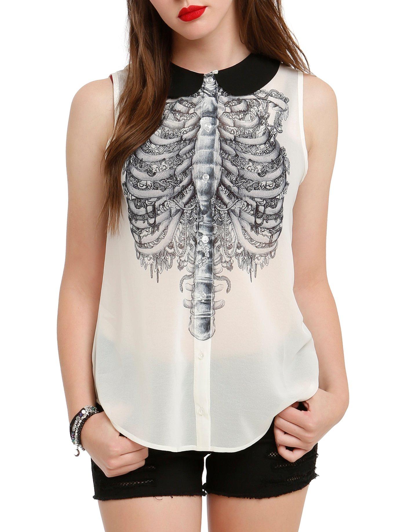 Iron Fist Ivory Rib Cage Top, WHITE, hi-res