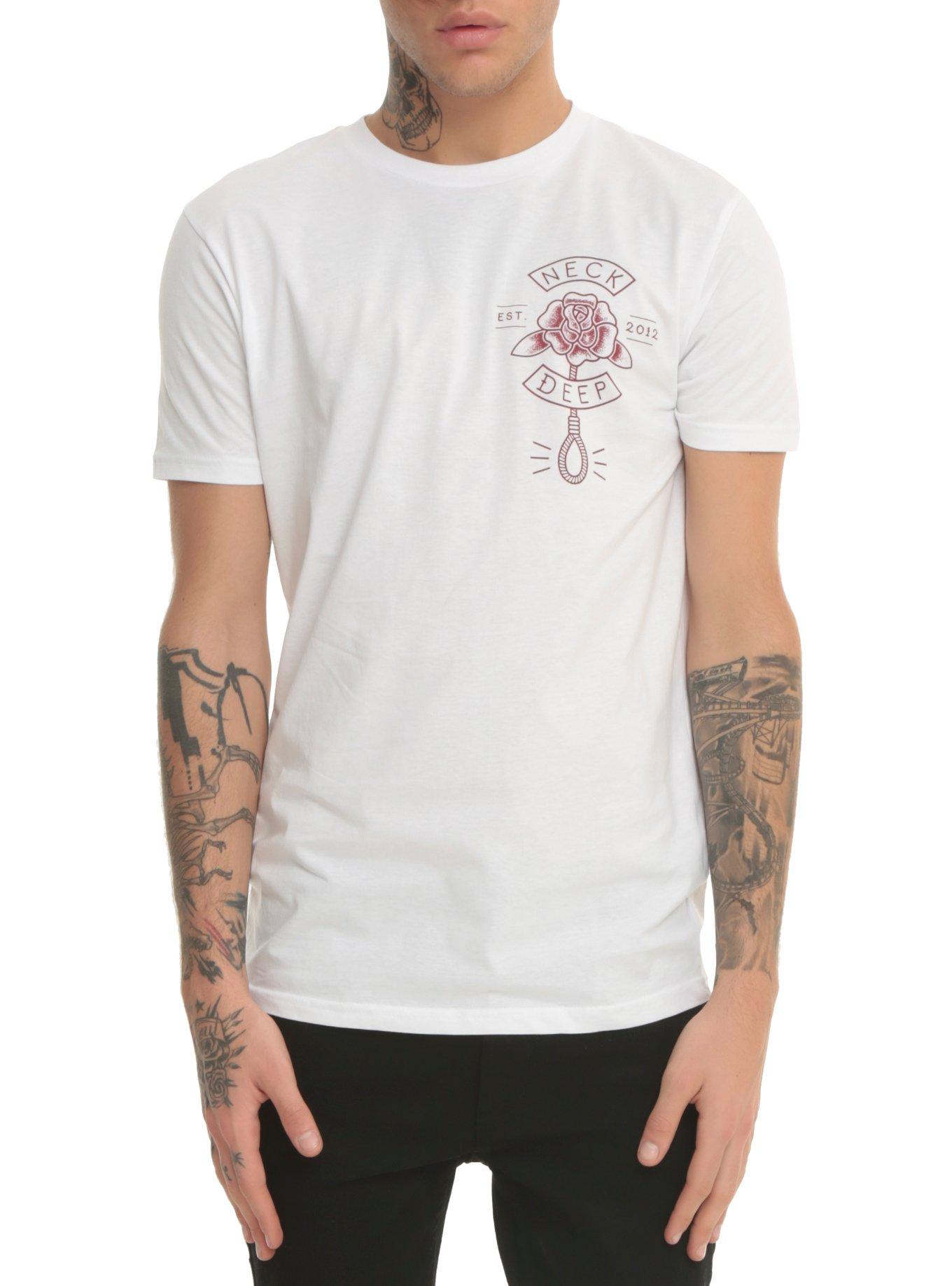 Neck Deep Wishful Thinking Tattoo T-Shirt, WHITE, hi-res