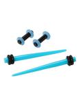 Acrylic Blue Black Micro Taper And Plug 4 Pack, LIGHT BLUE, hi-res