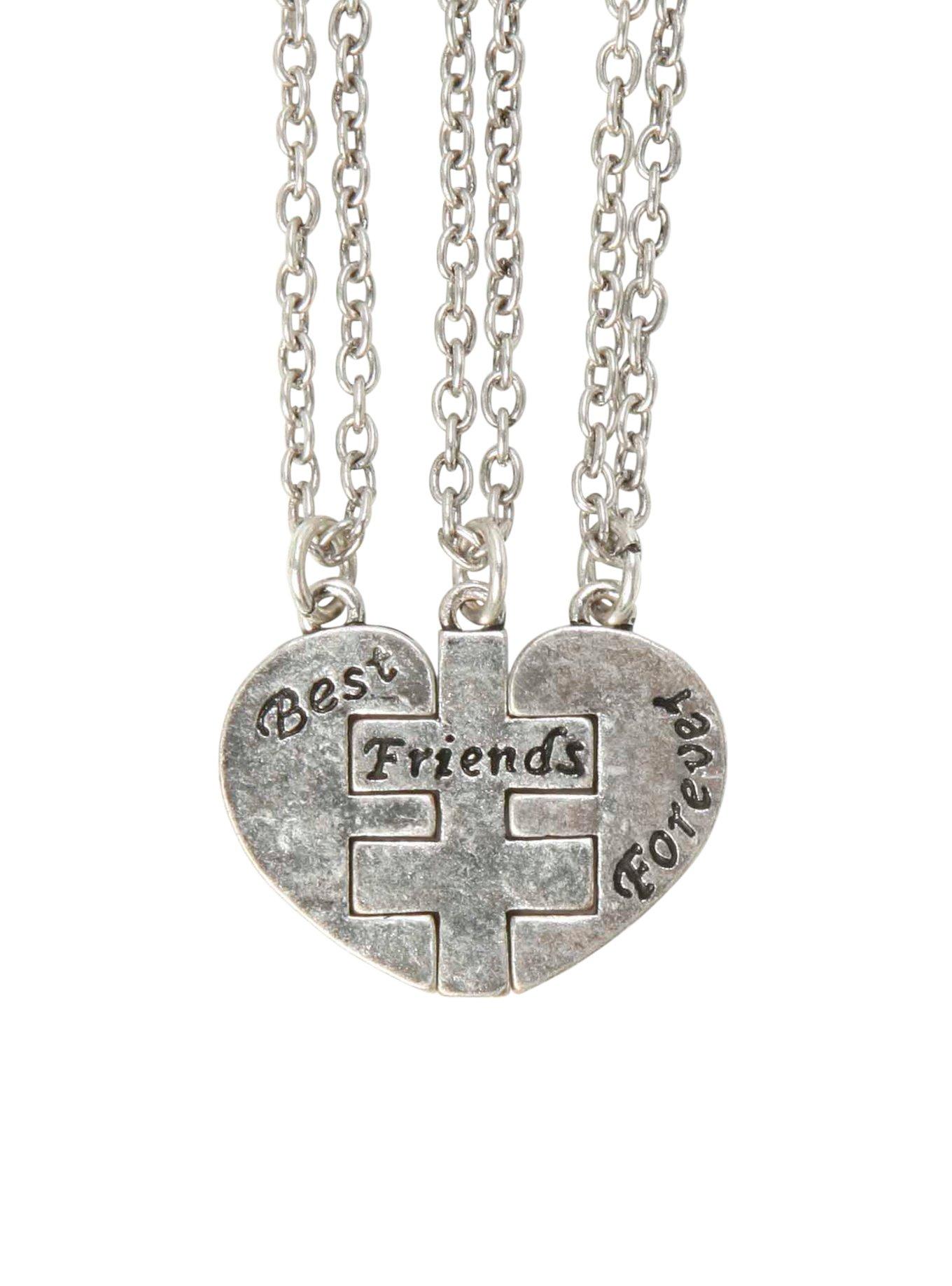 LOVEsick Best Friends Forever Heart Puzzle Necklace Set, , hi-res