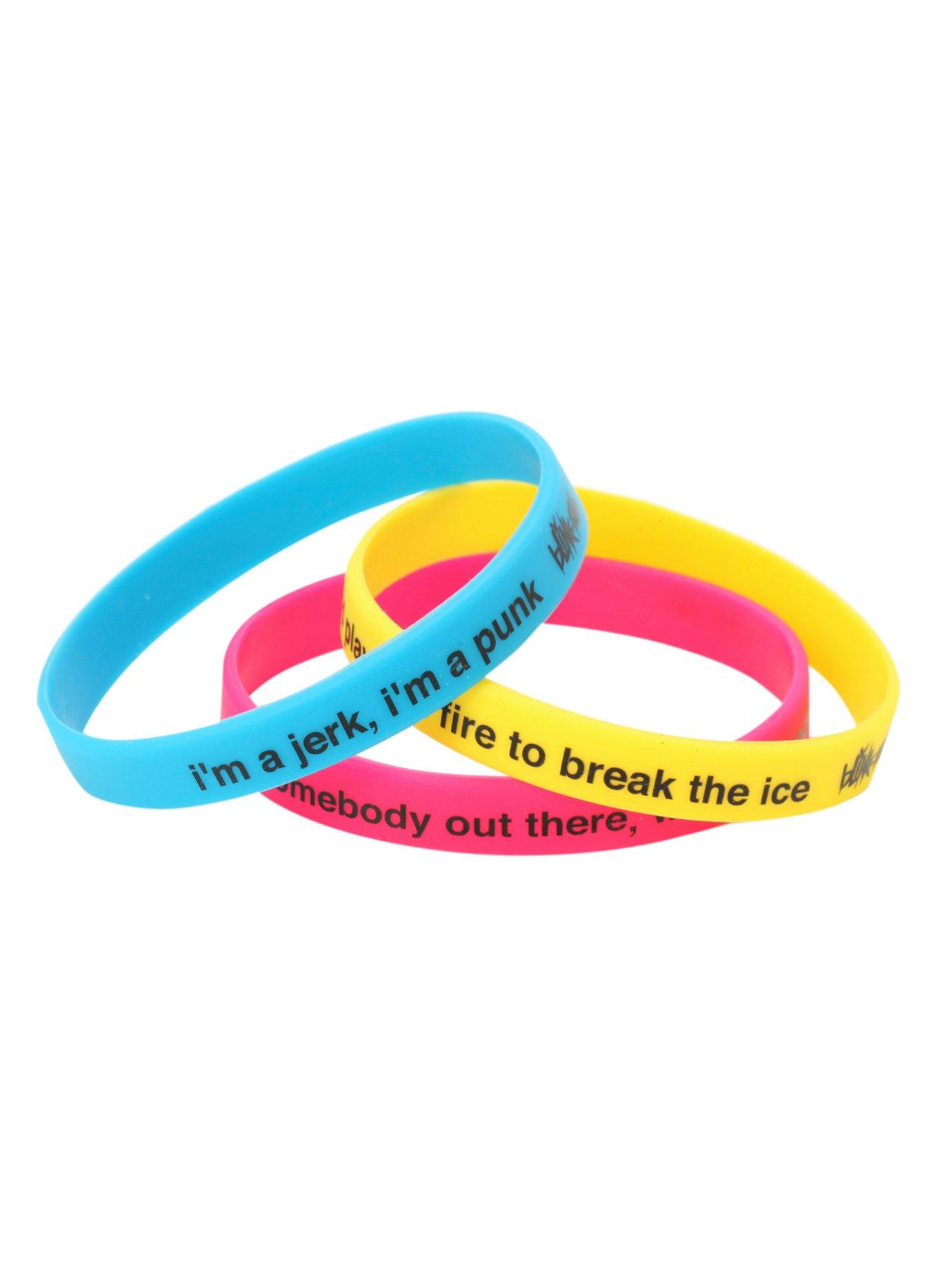 Blink-182 Lyrics Rubber Bracelet 3 Pack, , hi-res