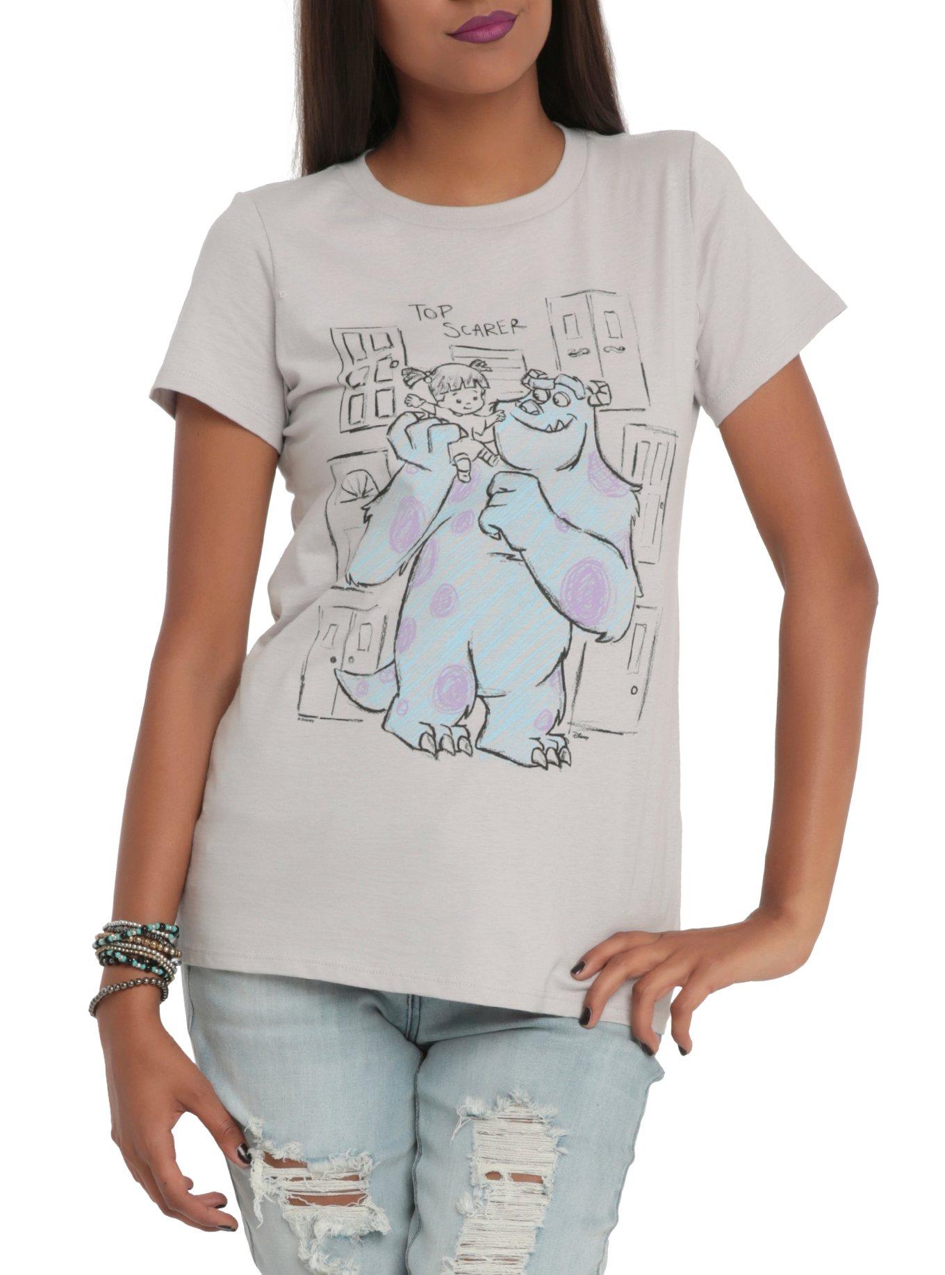 Disney Monsters, Inc. Duo Sketch Girls T-Shirt, LIGHT GRAY, hi-res