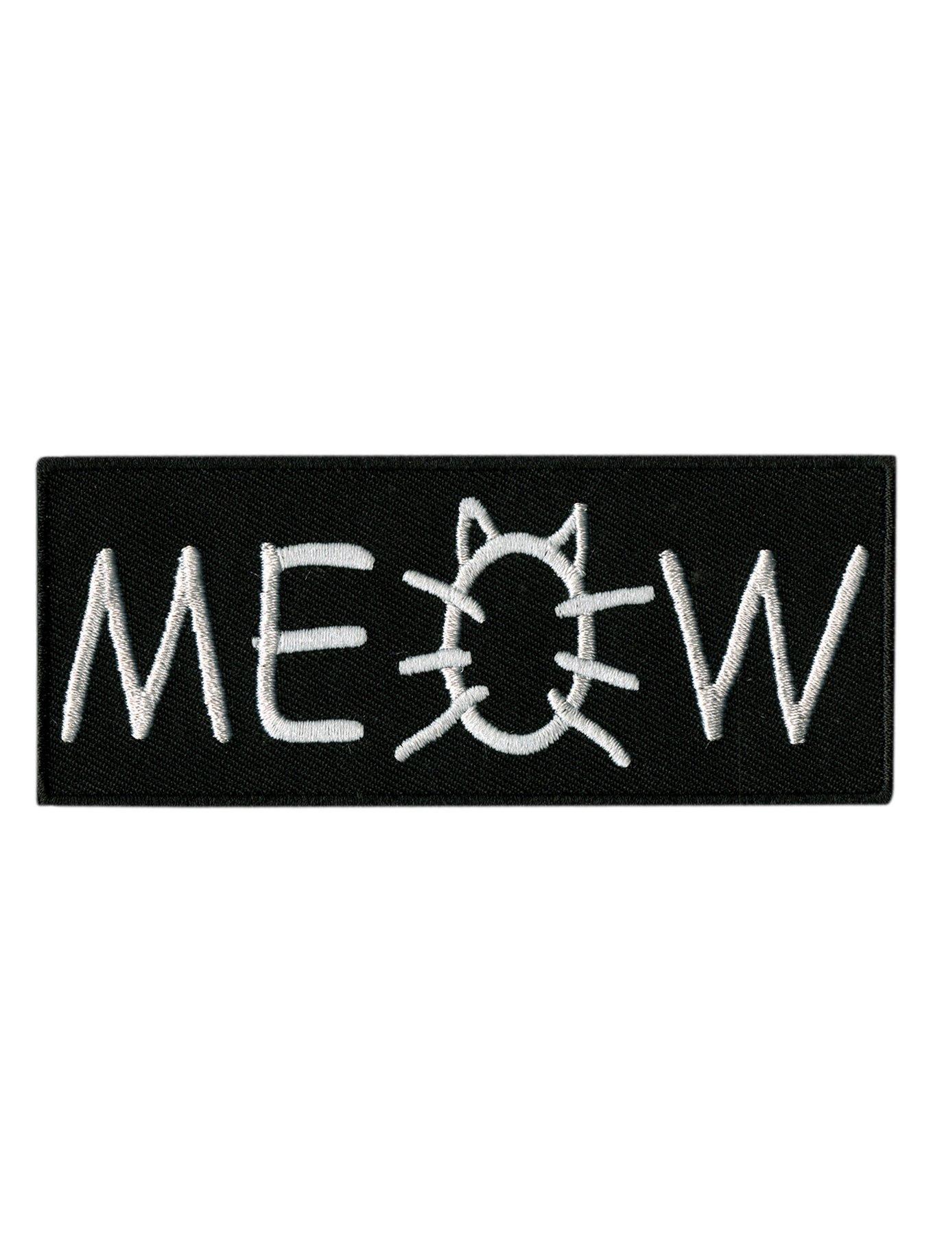 Meow Iron-On Patch, , hi-res