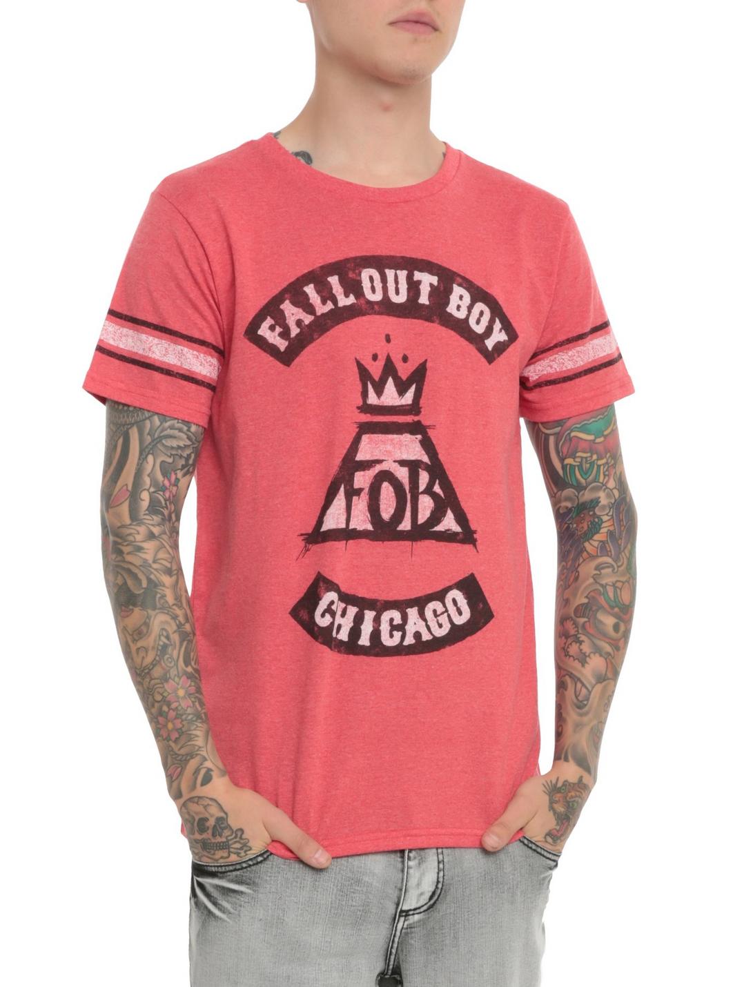 Fall Out Boy Logo Athletic T-Shirt, RED, hi-res