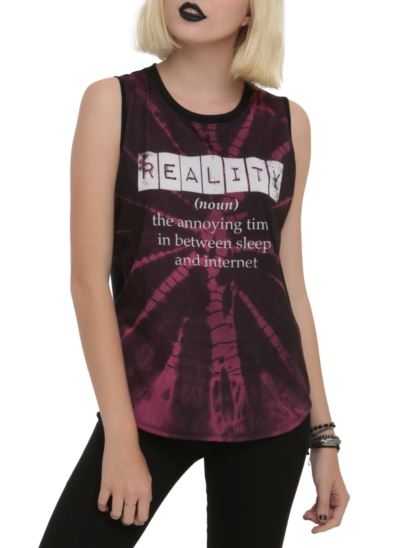 Reality Definition Sublimation Girls Muscle Top, BURGUNDY, hi-res