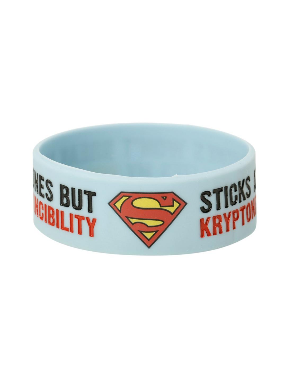 Superman Sticks And Stones Rubber Bracelet, , hi-res