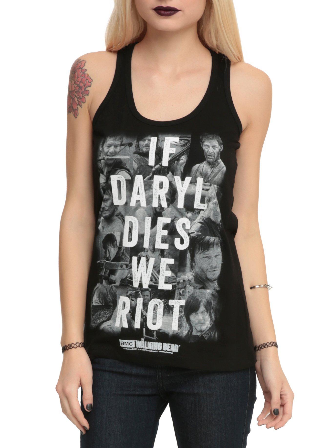 The Walking Dead Daryl Riot Girls Tank Top, BLACK, hi-res