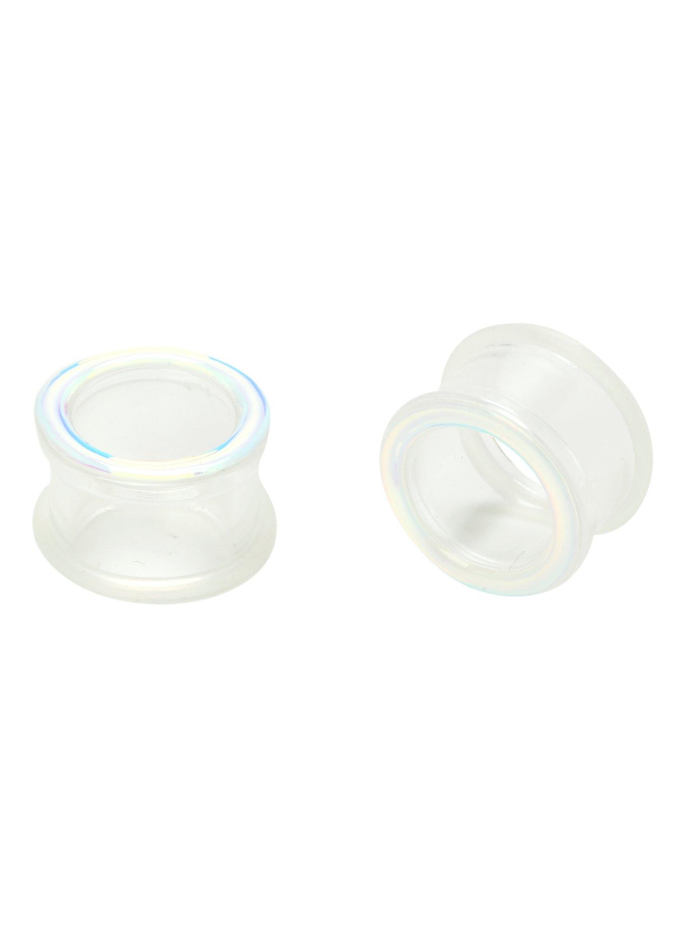 Acrylic Iridescent Clear Eyelet Saddle Plug 2 Pack, , hi-res