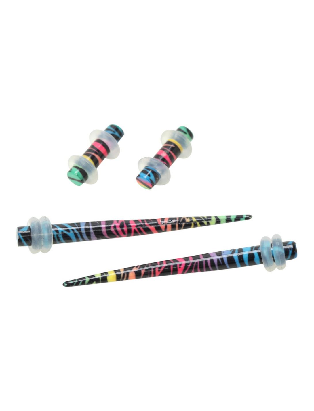 Rainbow Zebra Micro Taper & Plug 4 Pack, MULTI, hi-res