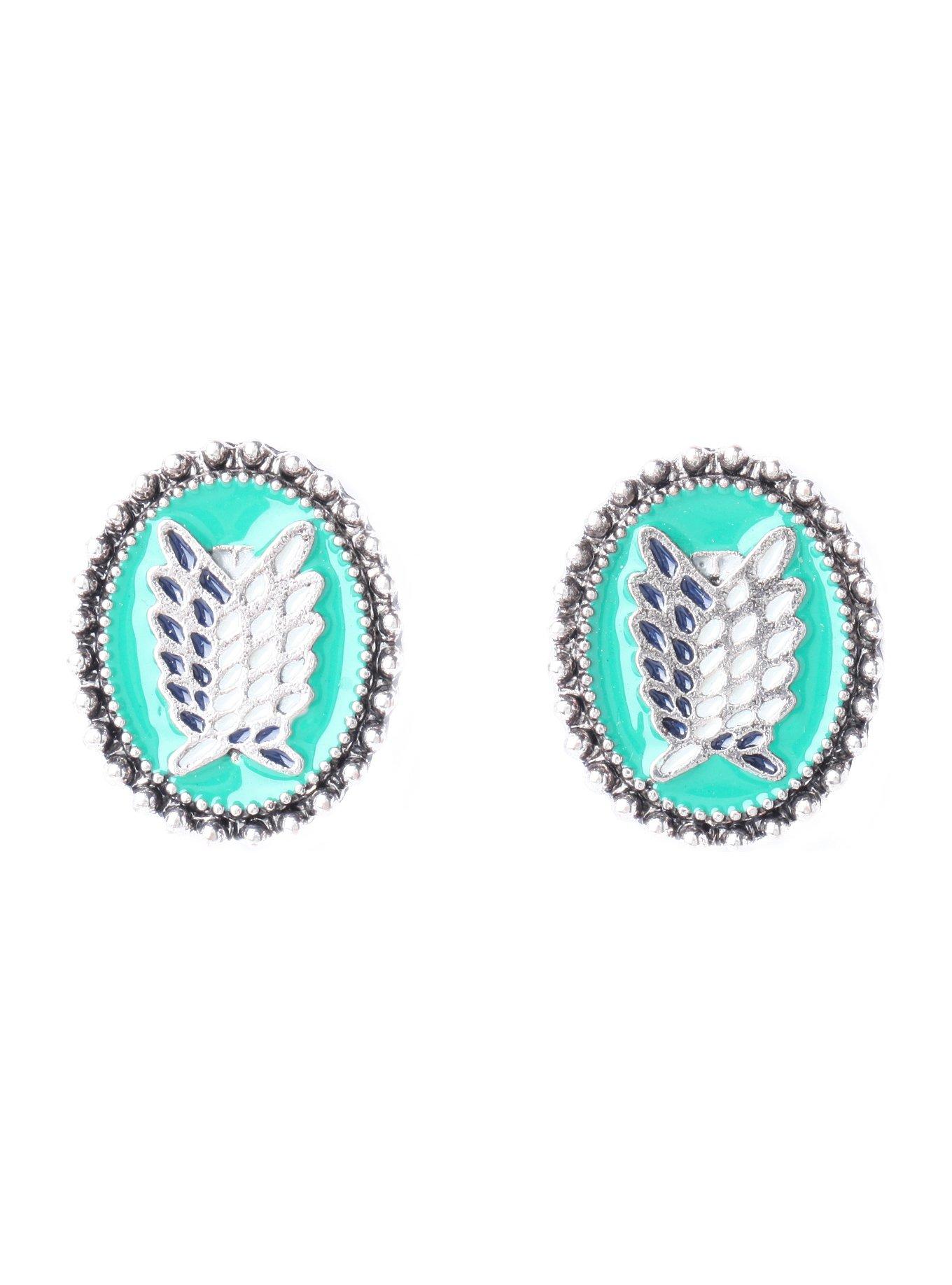 Attack On Titan Scout Shield Stud Earrings, , hi-res