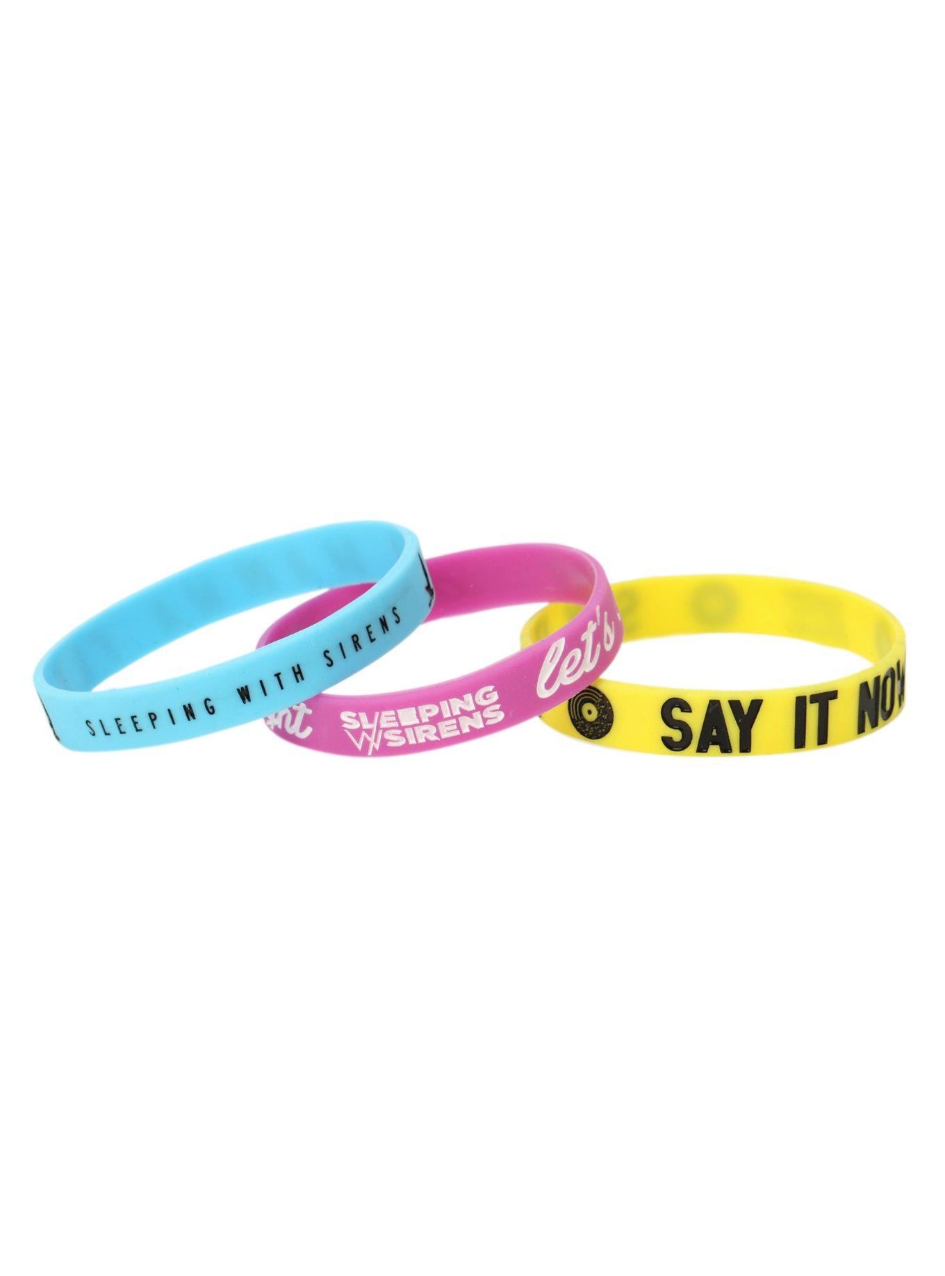 Sleeping With Sirens I Wanna Fly Rubber Bracelet 3 Pack, , hi-res