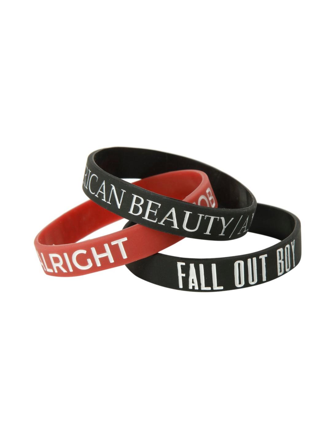 Fall Out Boy Songs Rubber Bracelet 3 Pack, , hi-res