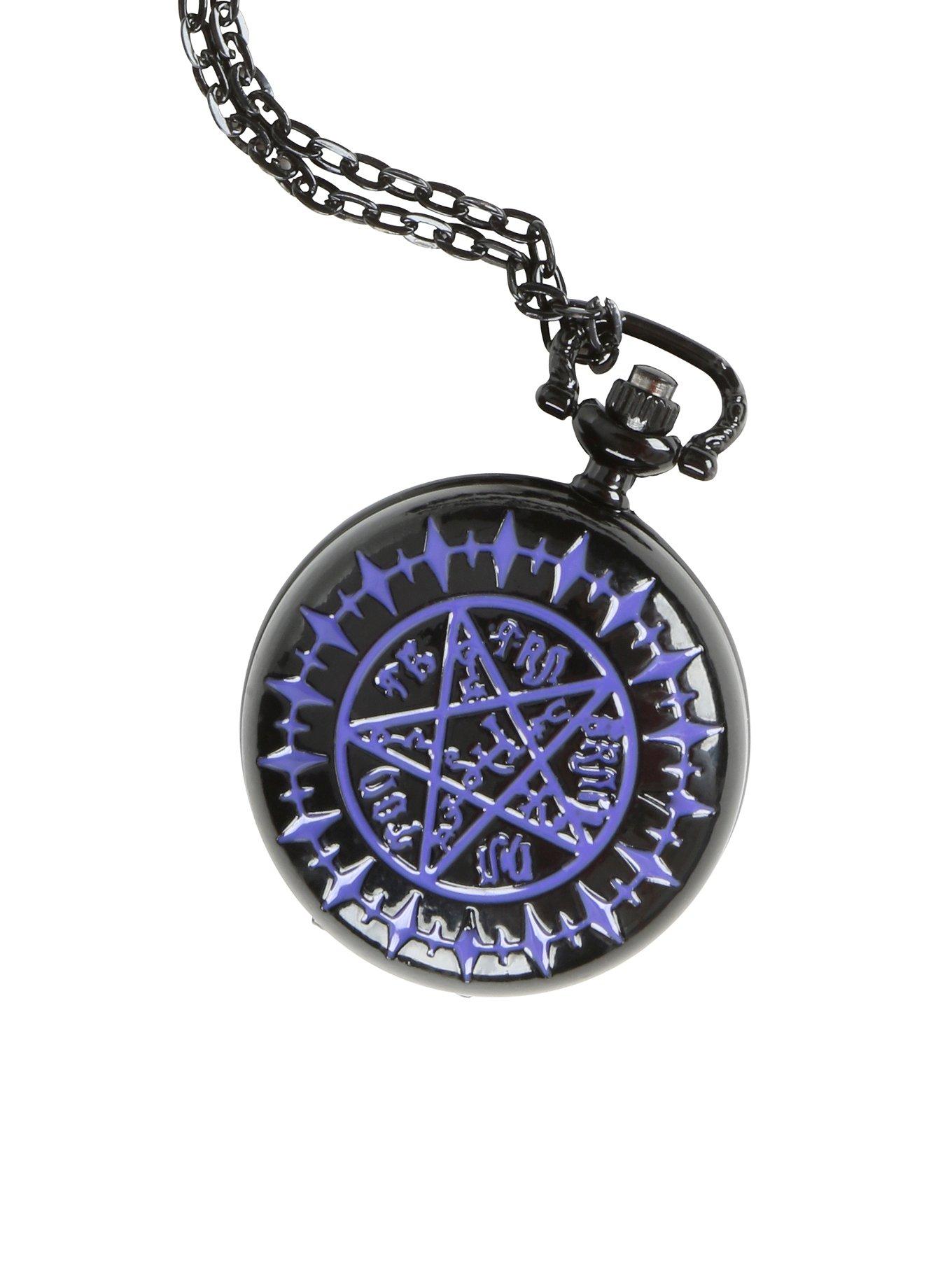 Black Butler Tetragrammaton Pocket Watch Necklace