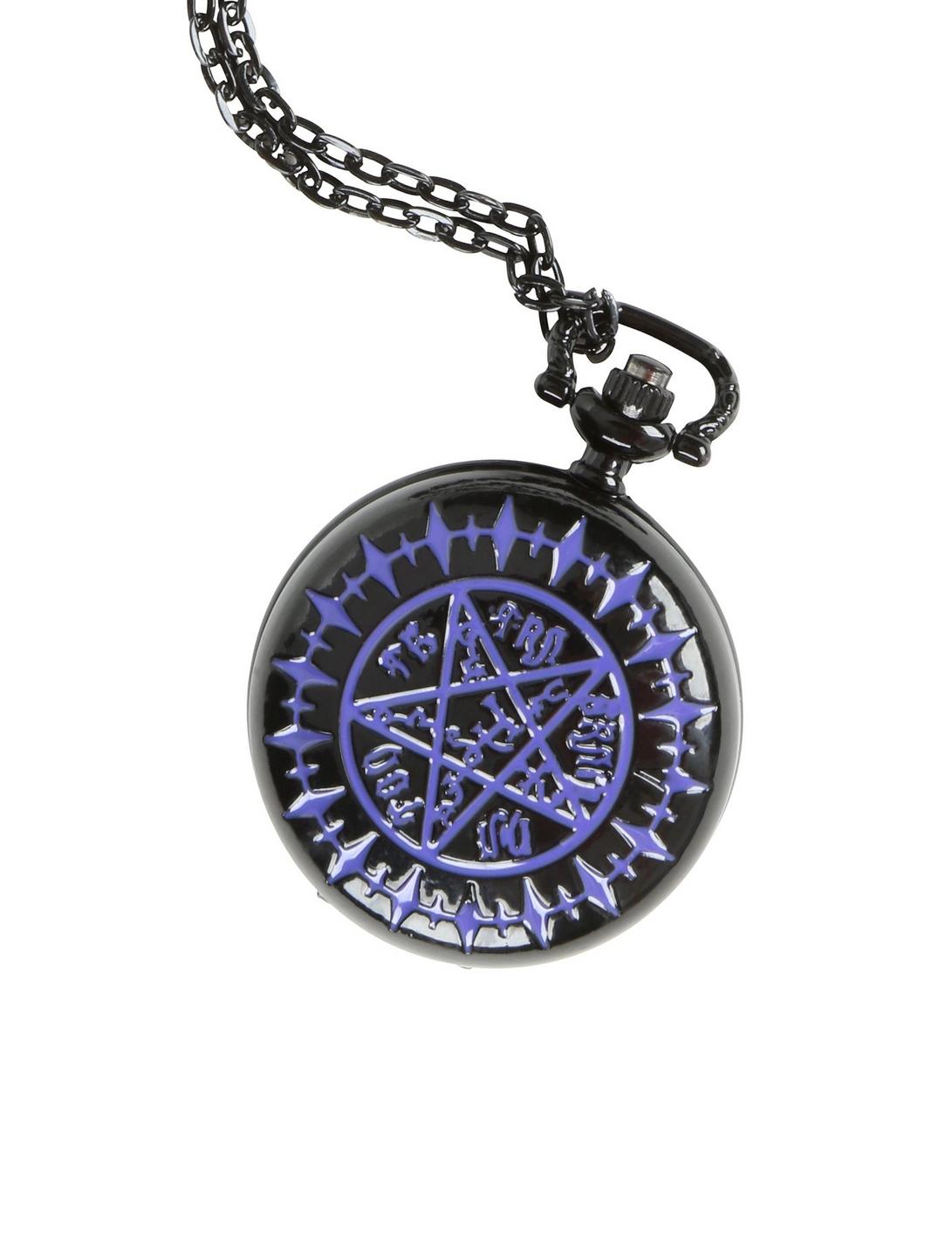 Black Butler Tetragrammaton Pocket Watch Necklace, , hi-res