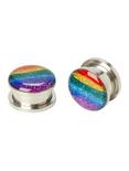 Steel Rainbow Glitter Spool Plug 2 Pack, BLACK, hi-res