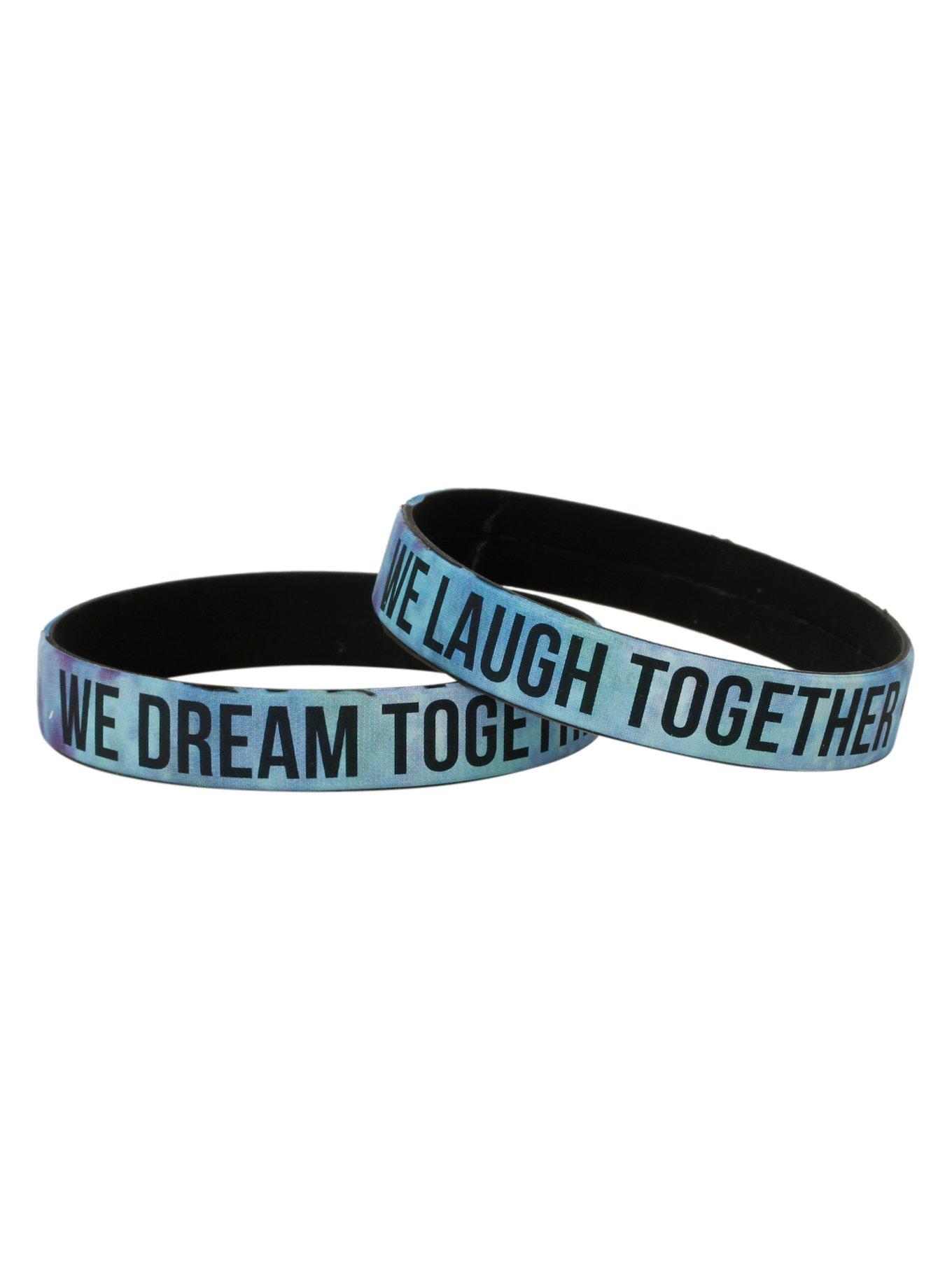 Dream Laugh Together Rubber Bracelet 2 Pack, , hi-res