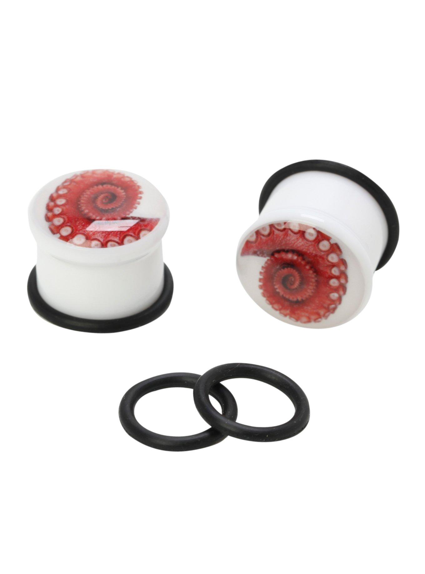 Acrylic Octopus Tentacle Saddle Plugs, , hi-res