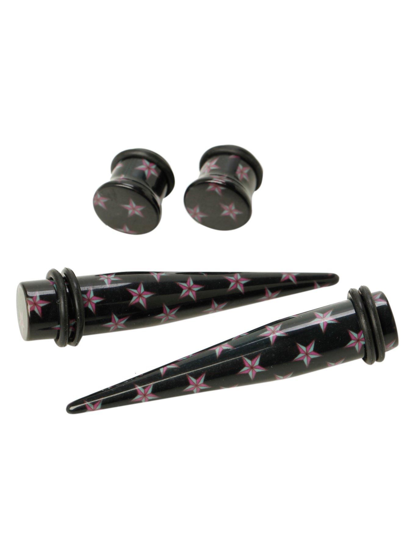 Acrylic Nautical Star Taper & Plug 4 Pack | Hot Topic