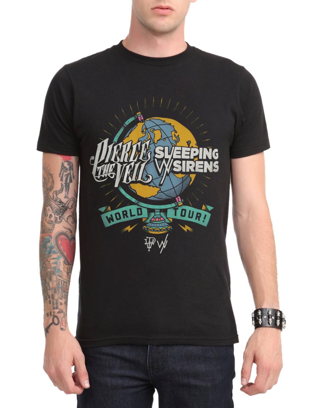 Pierce The Veil Sleeping With Sirens World Tour T-Shirt, BLACK, hi-res