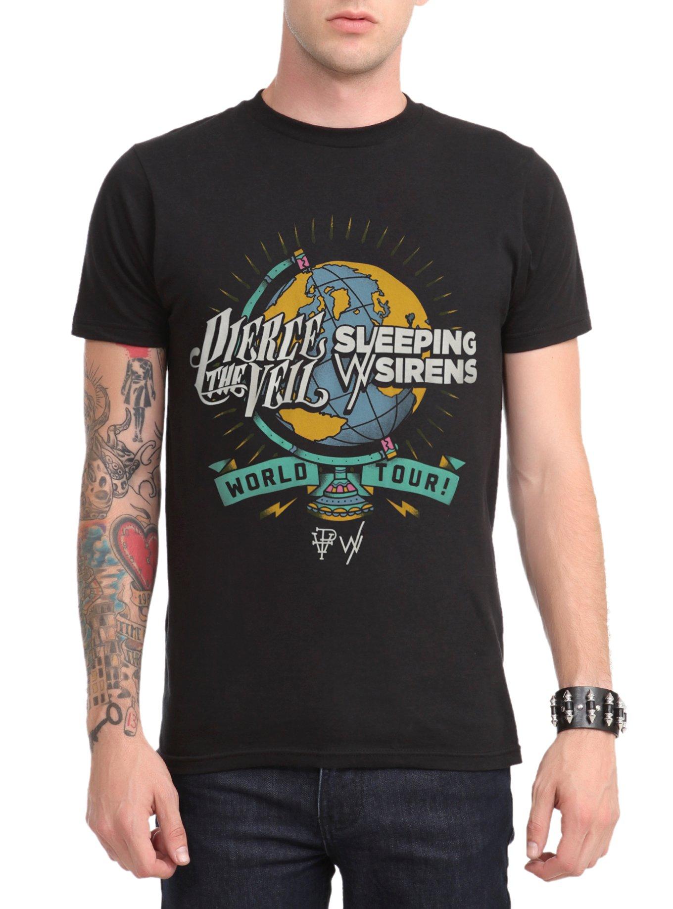 Pierce The Veil Sleeping With Sirens World Tour T-Shirt, BLACK, hi-res
