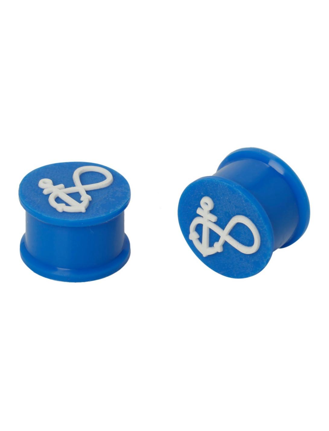 Silicone Blue & White Infinity Anchor Plug 2 Pack, , hi-res