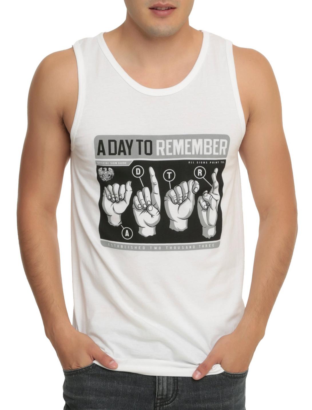 A Day To Remember Sign Language Tank Top, WHITE, hi-res