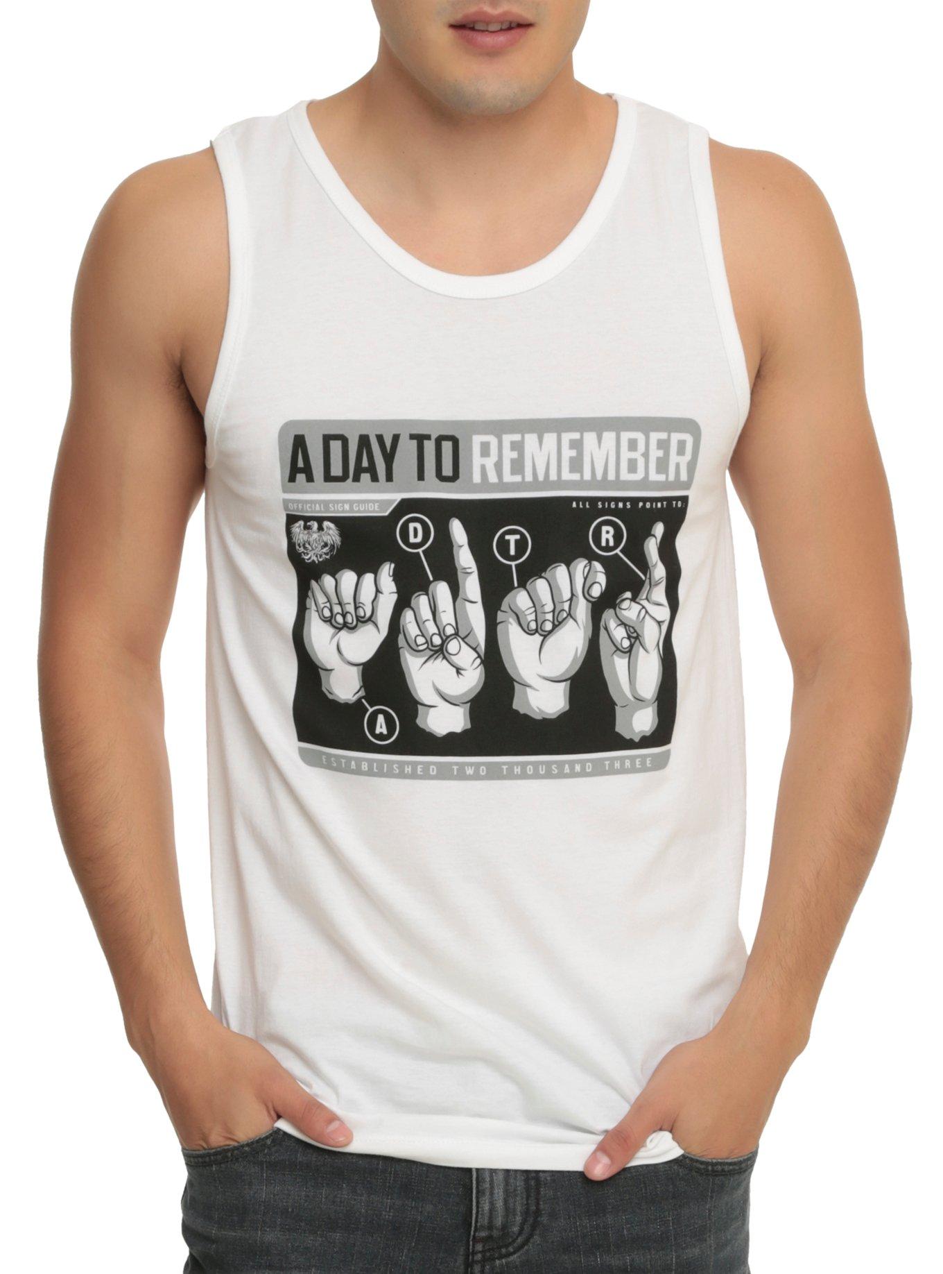 A Day To Remember Sign Language Tank Top, WHITE, hi-res