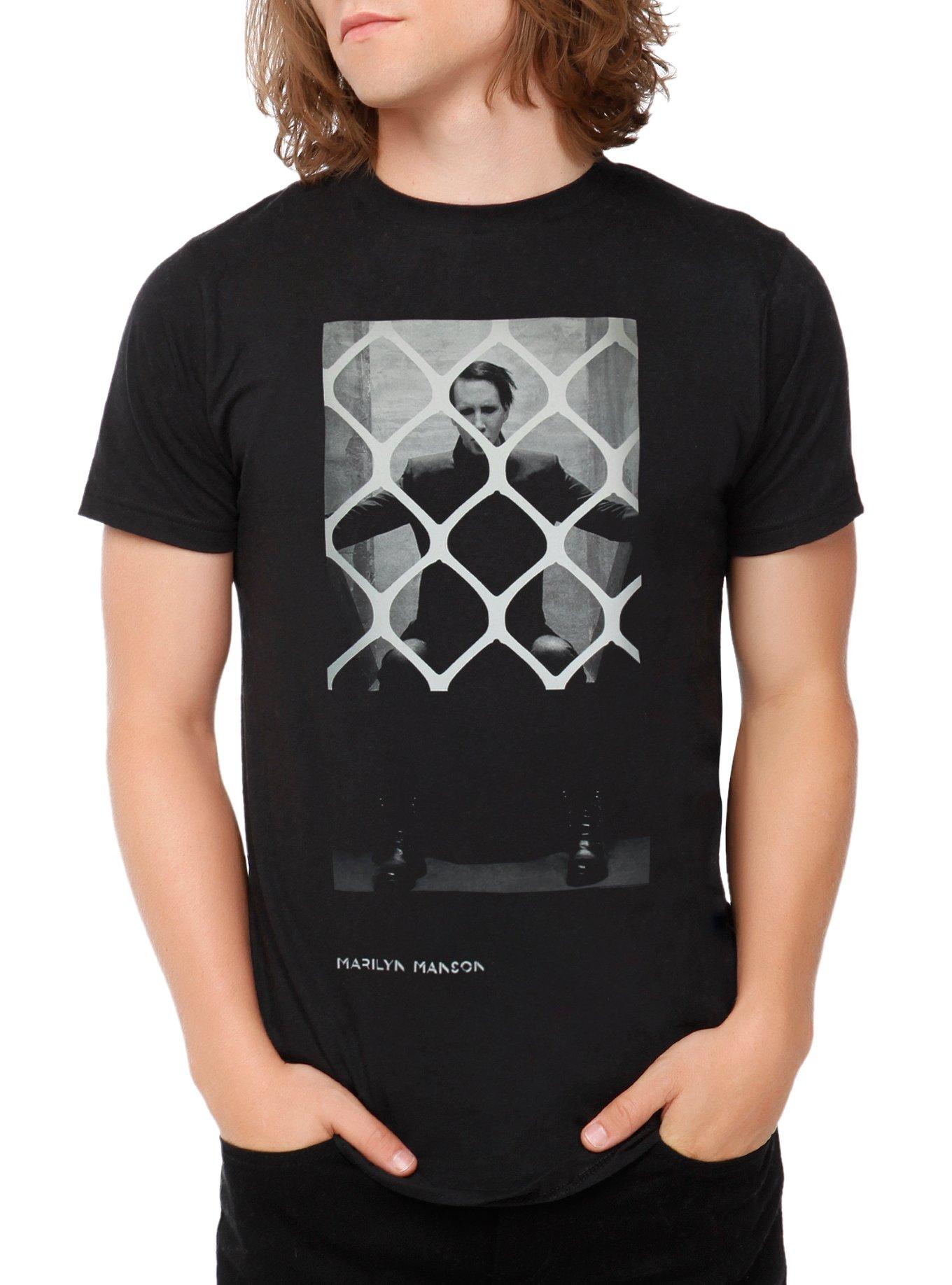 Marilyn Manson Chain Link T-Shirt, BLACK, hi-res