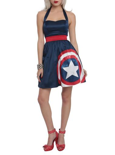 captain america red dress Her Universe Marvel Captain America Halter Dress