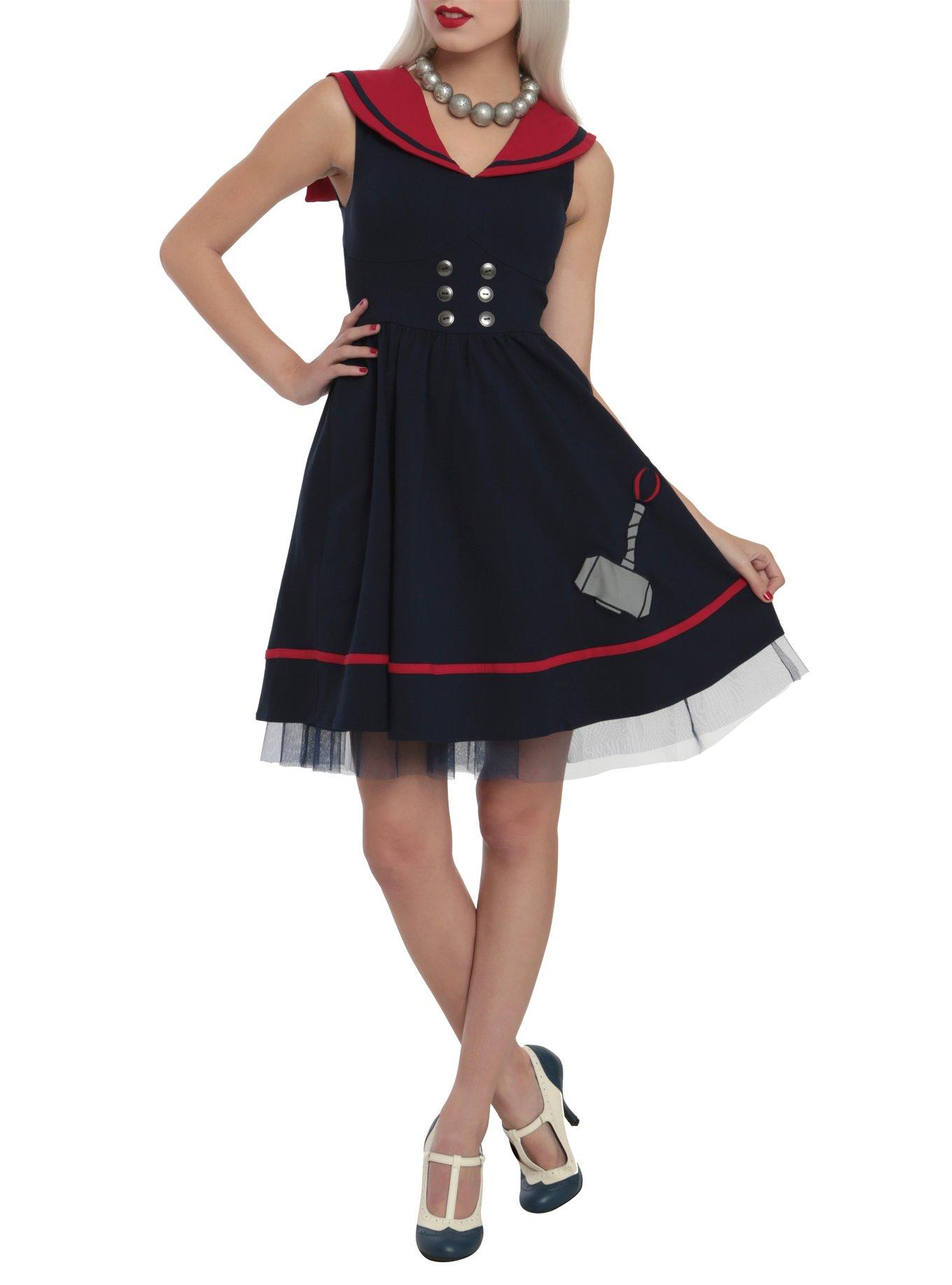 Marvel Her Universe Thor Sailor Dress, BLACK, hi-res