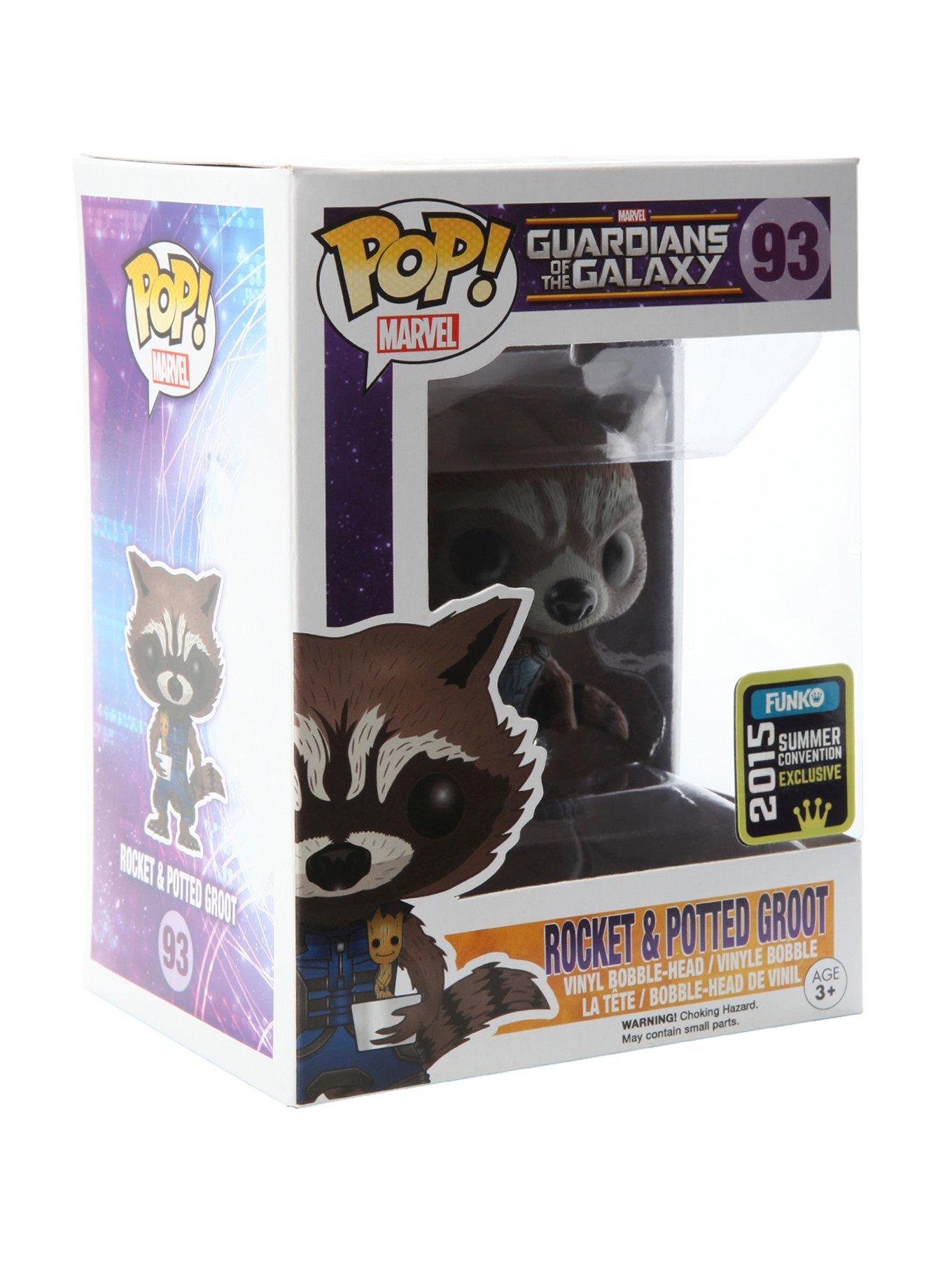 Funko Marvel Guardians Of The Galaxy Pop! Rocket & Potted Groot Vinyl Bobble-Head 2015 Summer Convention Exclusive, , hi-res