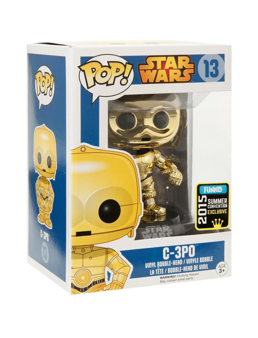 Funko Star Wars Pop! Gold C-3PO Vinyl Bobble-Head 2015 Summer Convention Exclusive, , hi-res