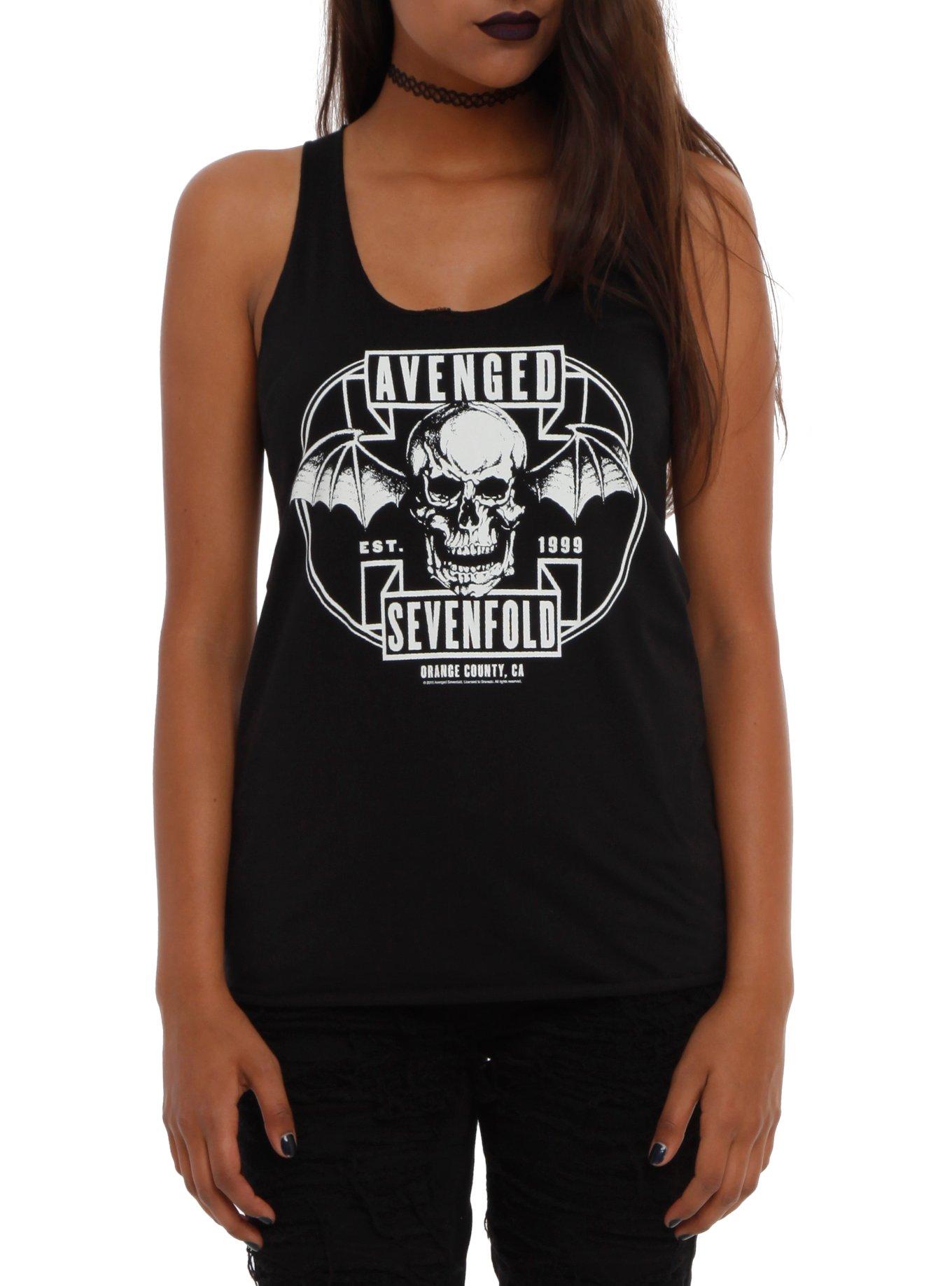 Avenged Sevenfold Death Bat Girls Tank Top, BLACK, hi-res