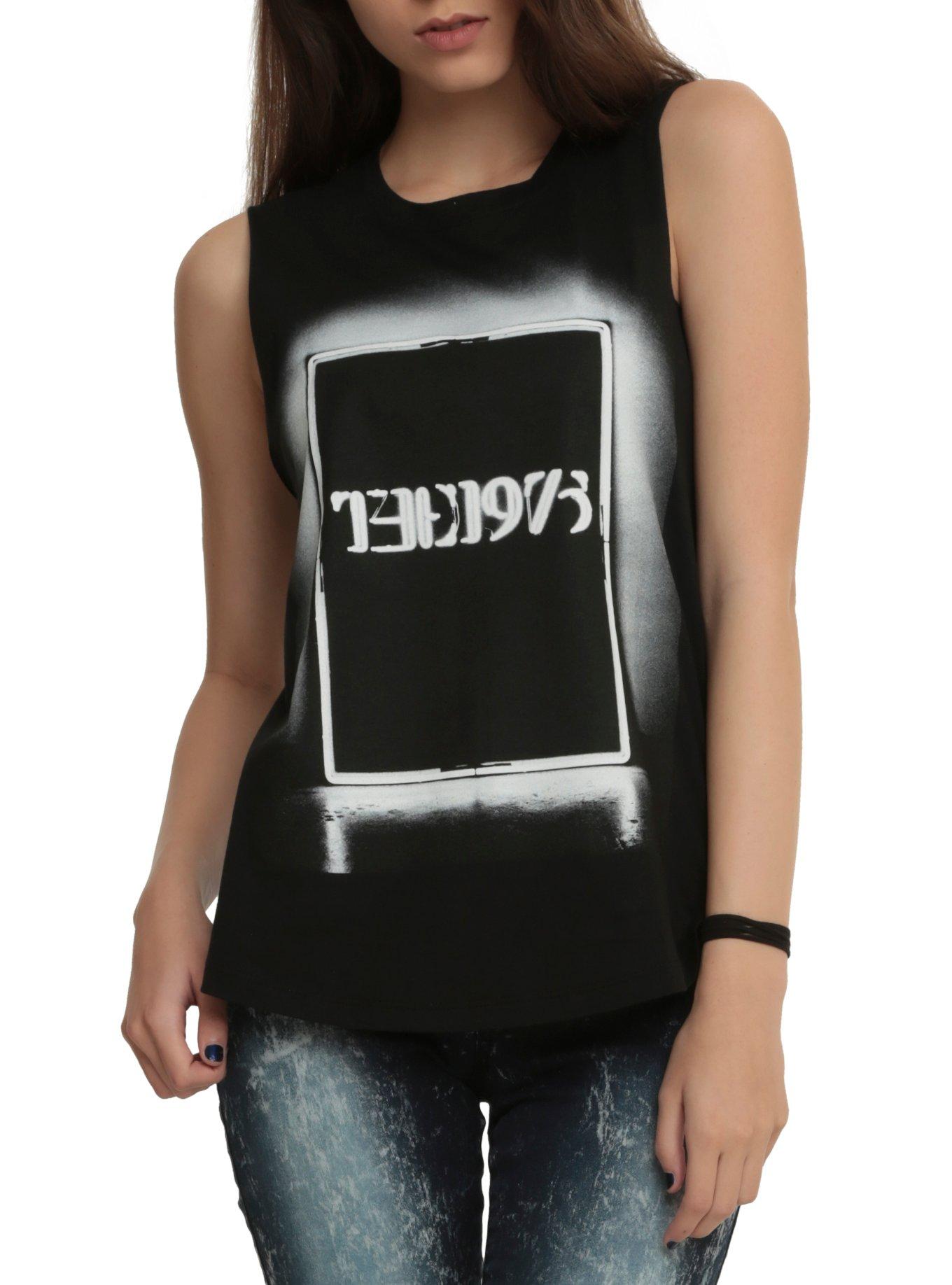 The 1975 Light Box Girls Muscle Top, BLACK, hi-res