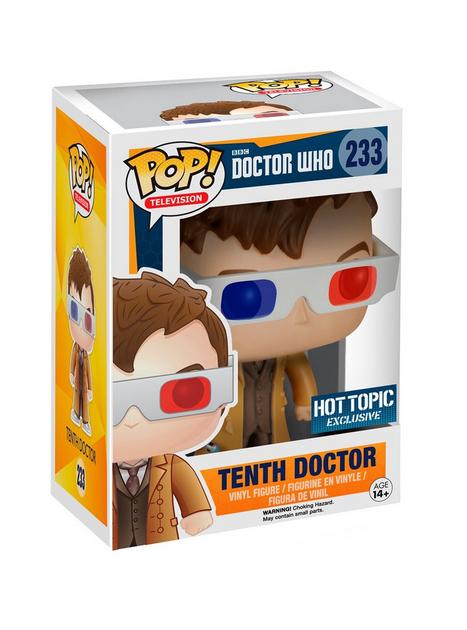 Funko Doctor Who Pop! Television Tenth Doctor (3D Glasses) Vinyl Figure Hot  Topic Exclusive | Hot Topic