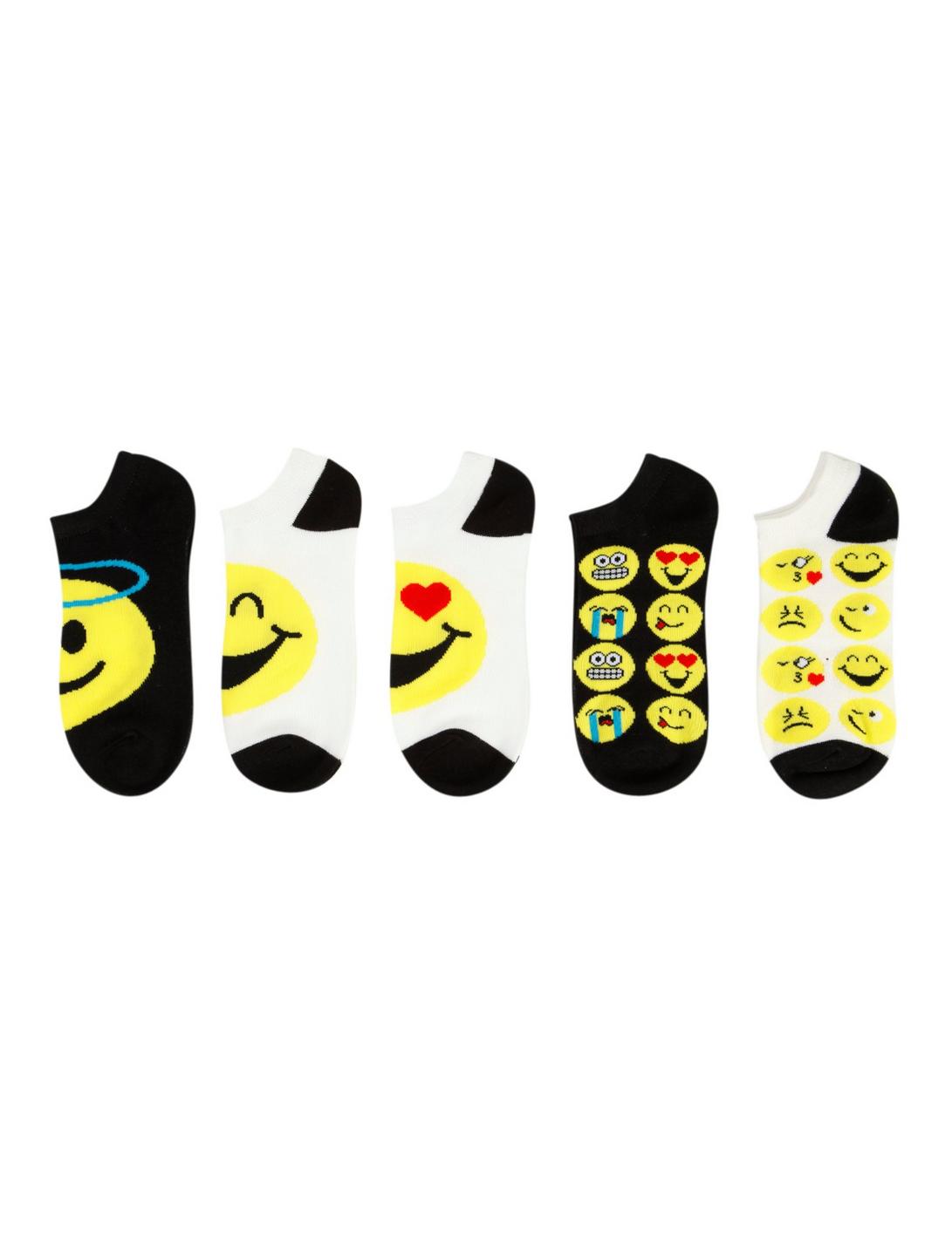 Emoji No-Show Socks 5 Pair, , hi-res