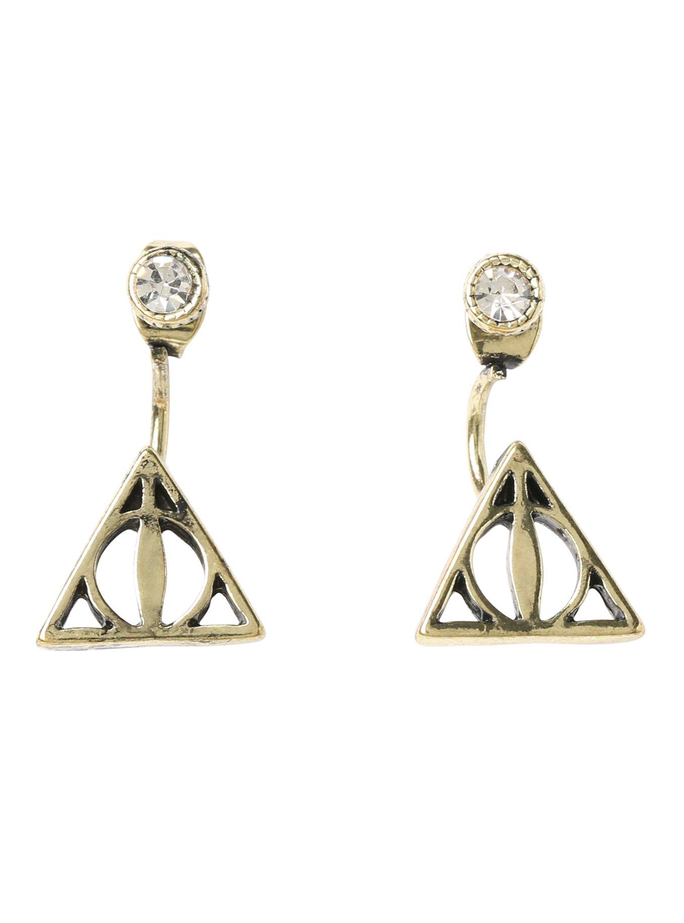 Harry Potter Deathly Hallows Top & Bottom Earrings, , hi-res