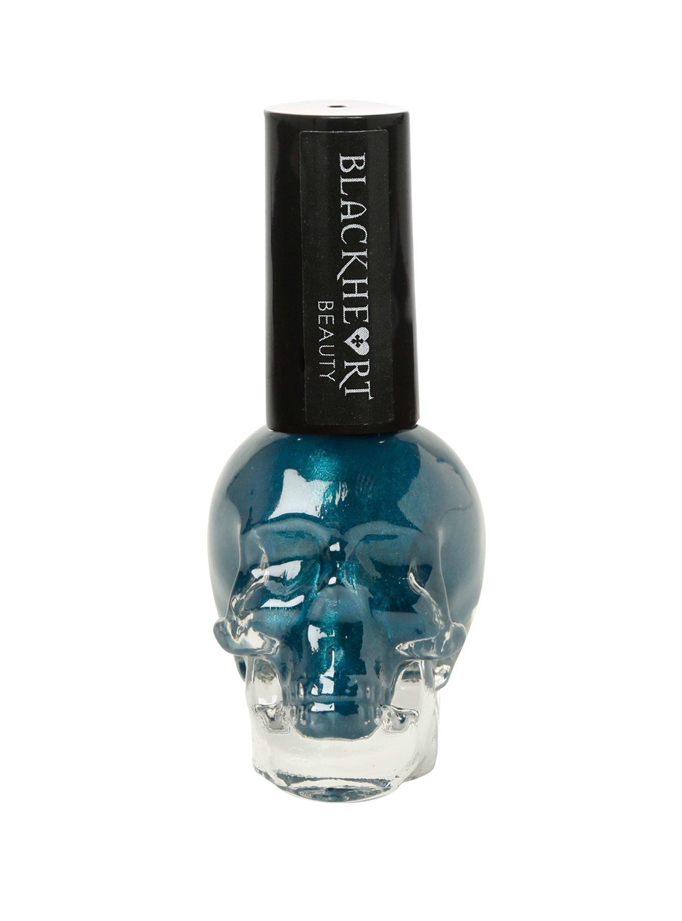 Blackheart Teal Shimmer Nail Polish, , hi-res