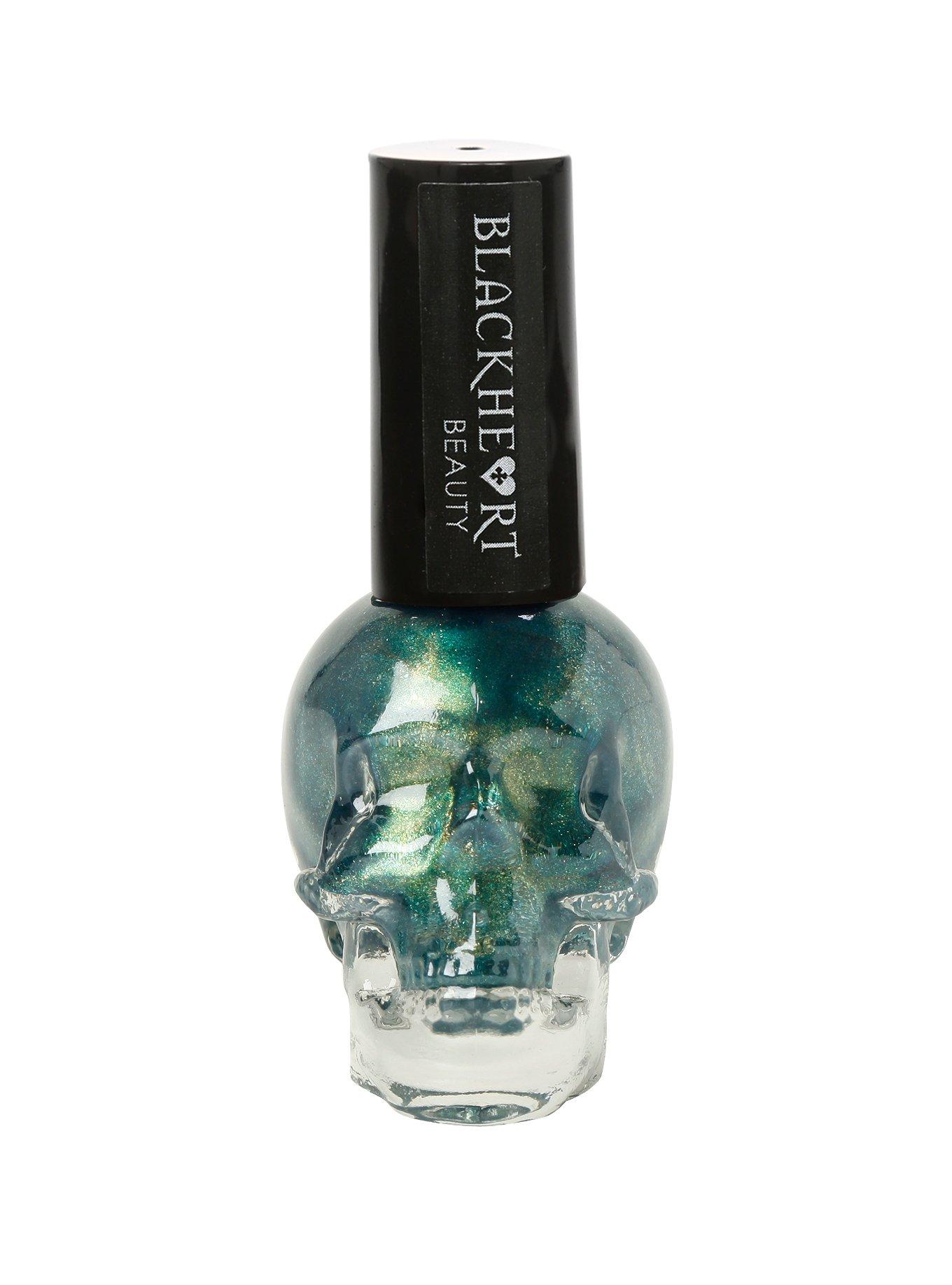 Blackheart Beauty Green Yellow Shimmer Nail Polish, , hi-res