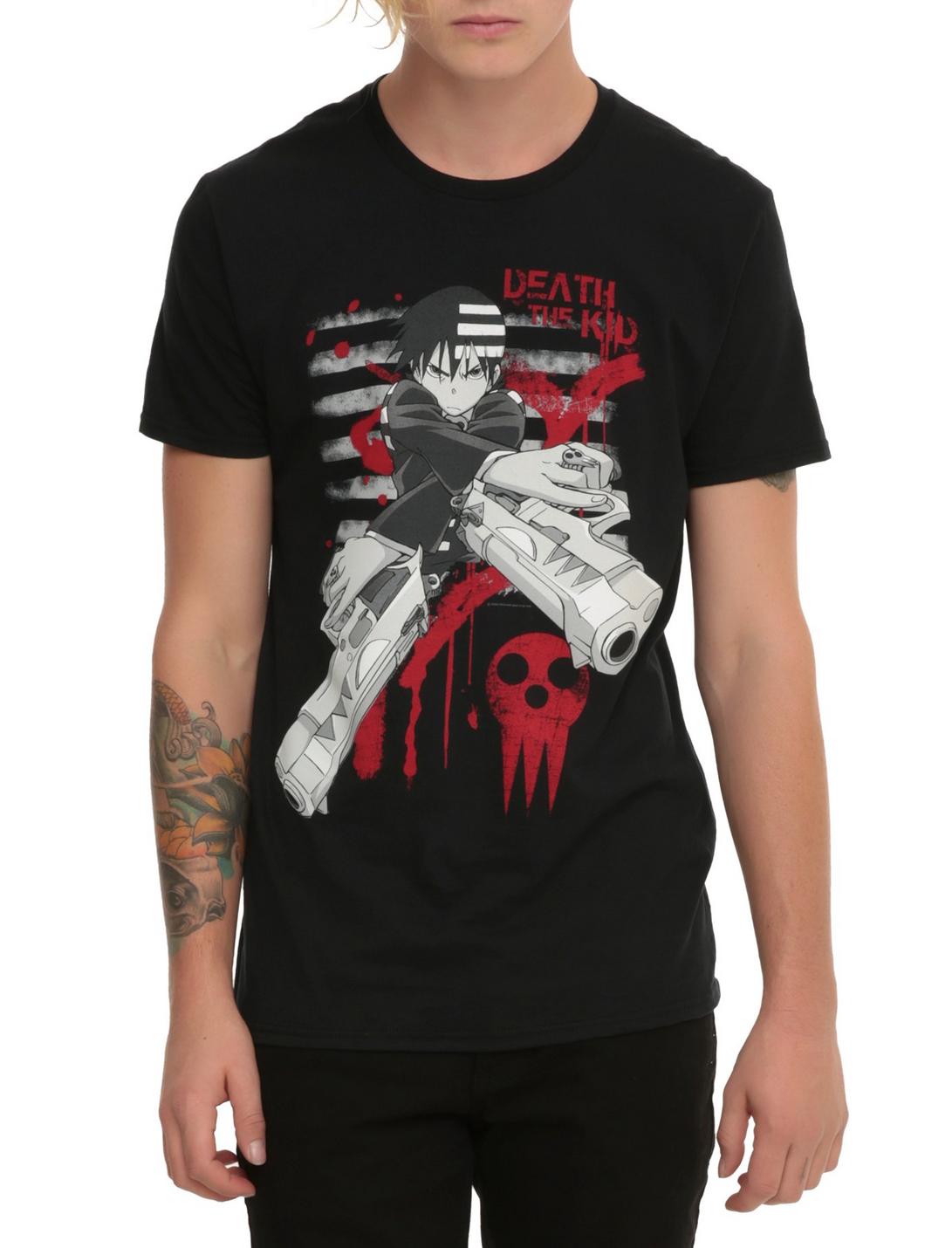 Soul Eater Death The Kid Striped T-Shirt, BLACK, hi-res