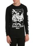 Attack On Titan Trio Long-Sleeved T-Shirt, BLACK, hi-res