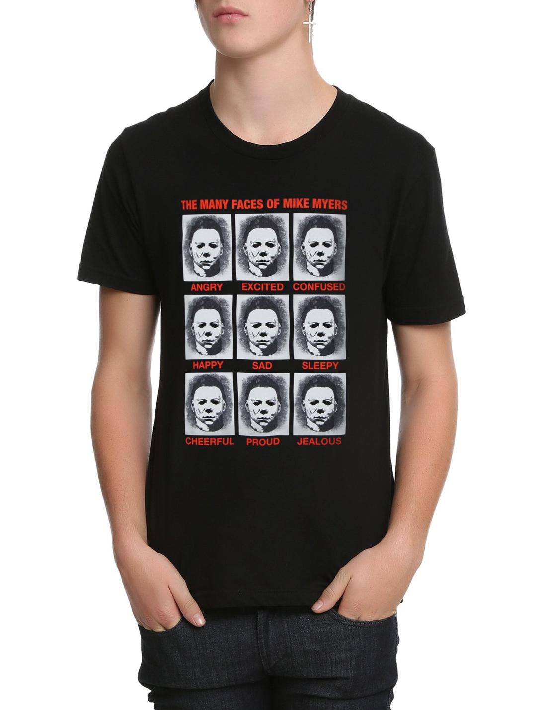 Halloween The Faces Of Mike Myers T-Shirt, , hi-res