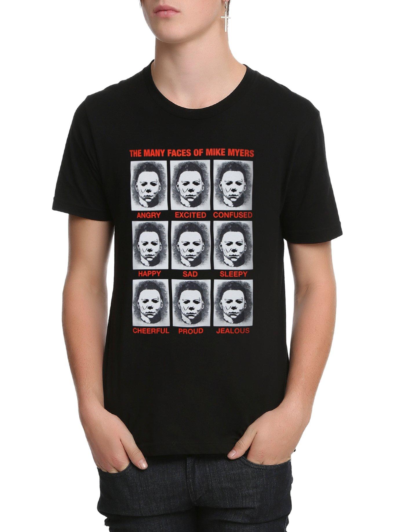Halloween The Faces Of Mike Myers T-Shirt, , hi-res