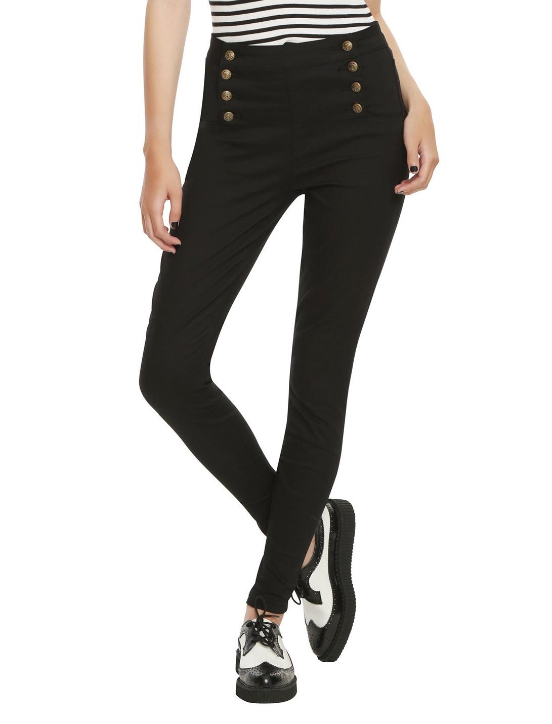 LOVEsick Black Sailor High-Waisted Skinny Jeans, BLACK, hi-res