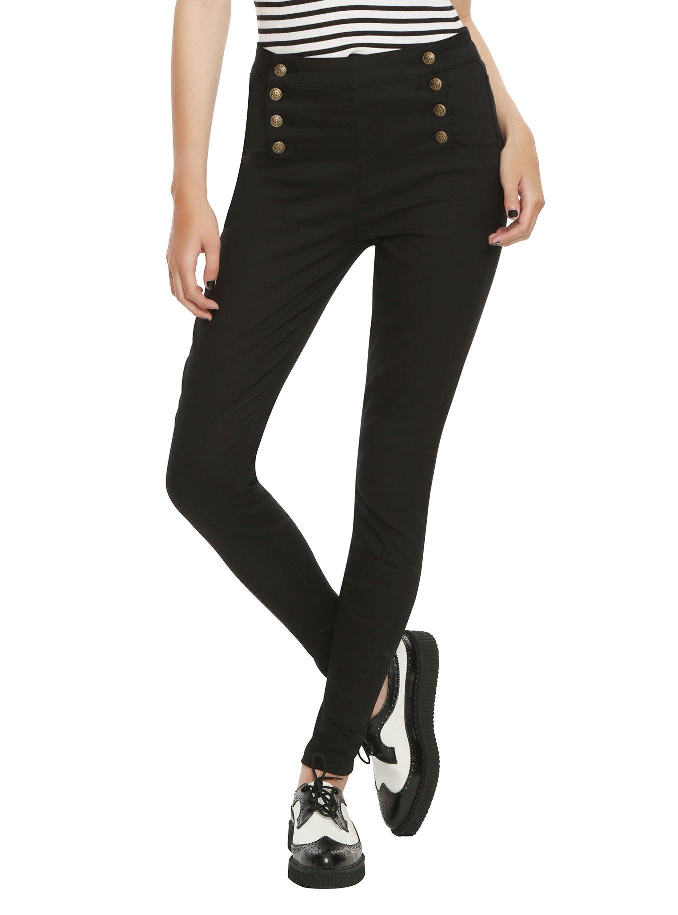 LOVEsick Black Sailor High-Waisted Skinny Jeans, BLACK, hi-res