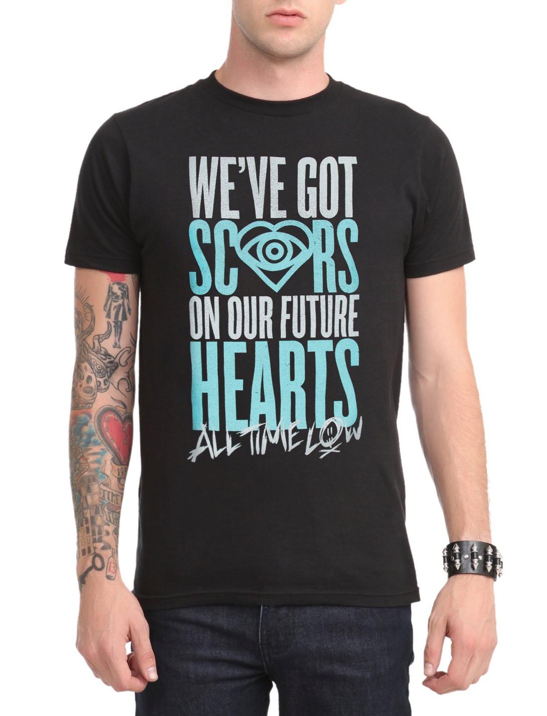 All Time Low Scars Hearts T-Shirt, BLACK, hi-res