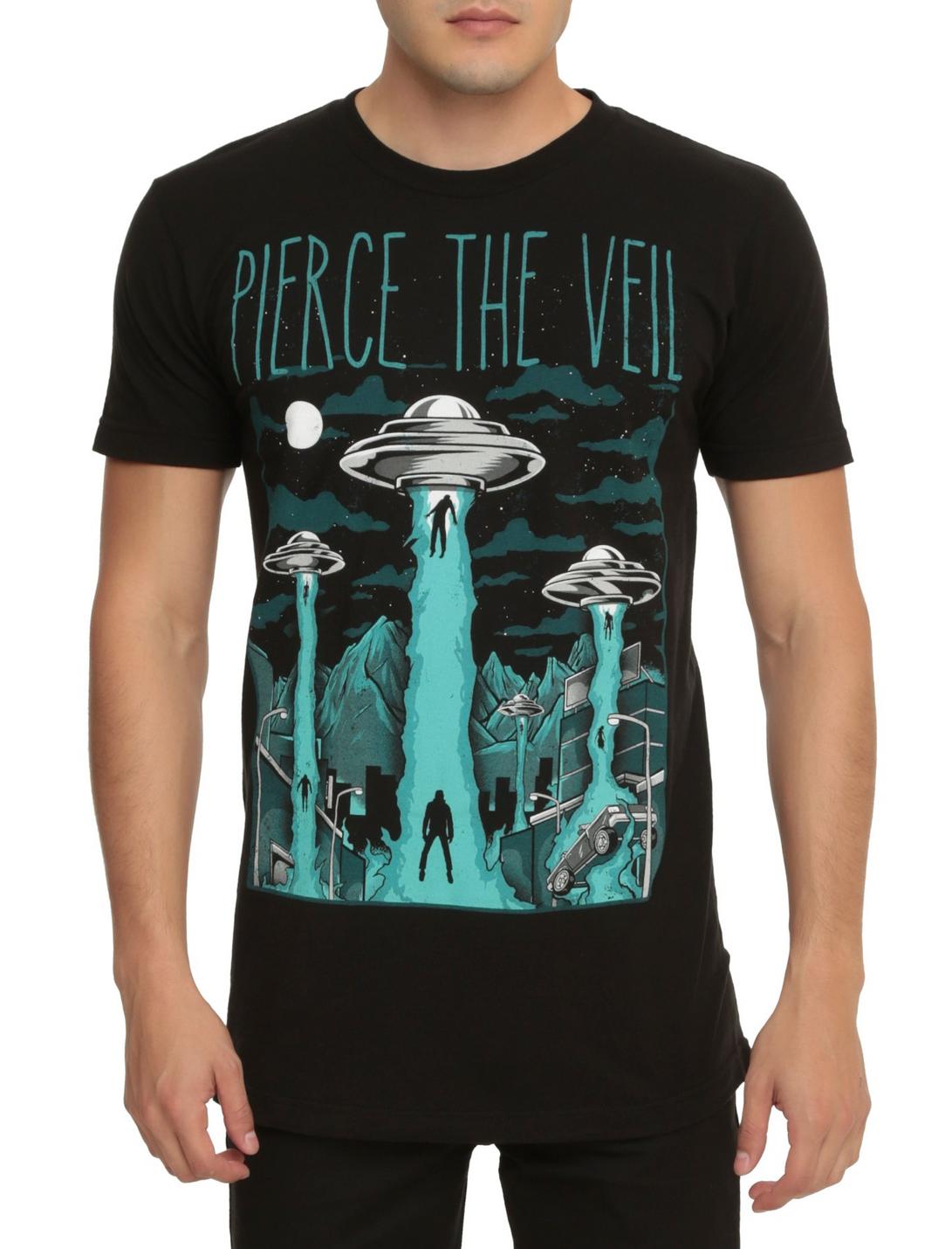 Pierce The Veil Alien Abduction T-Shirt, BLACK, hi-res
