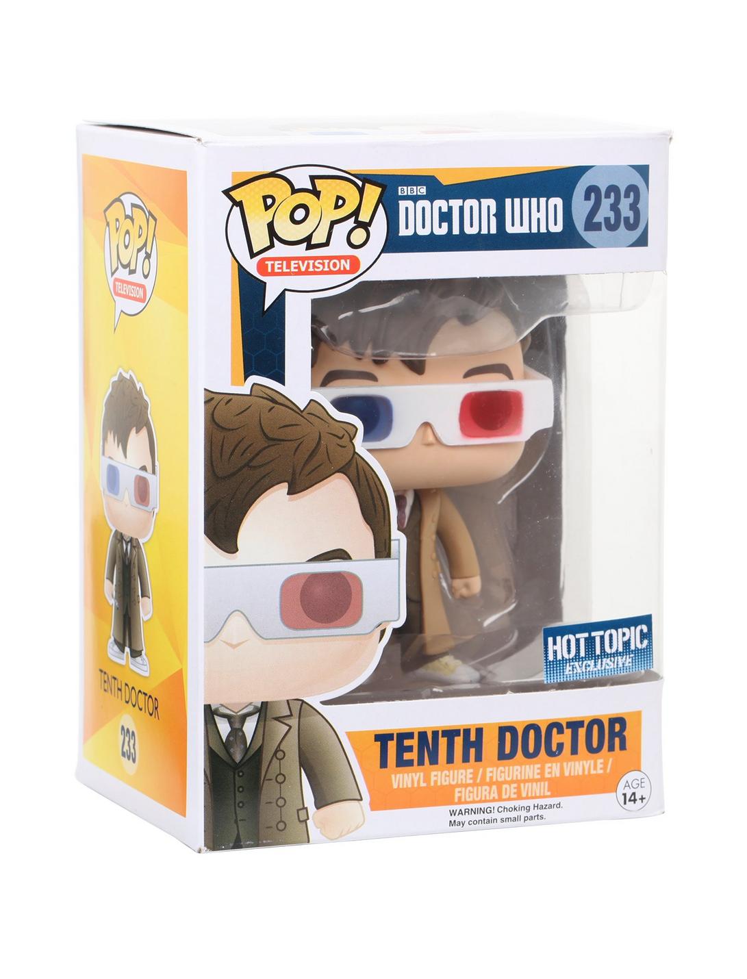 Funko Doctor Who Pop! Television Tenth Doctor (3D Glasses) Vinyl Figure Hot Topic Exclusive, , hi-res